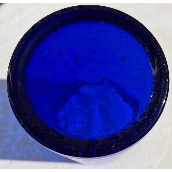 Vintage Cobalt Blue Blown Glass Tumbler/Flower Vase Highball Barware - Picture 7 of 10